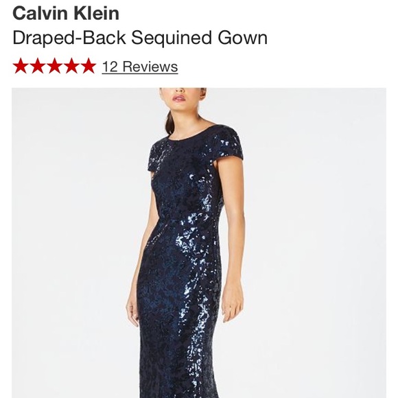 calvin klein black sequin dress
